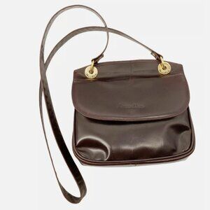 Anuschka Vintage *RARE* UNPAINTED Solid Brown Leather Shoulder Crossbody Bag